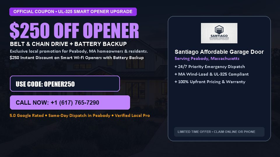 Santiago Affordable Garage Door $250 OFF Premium LiftMaster Opener Installation