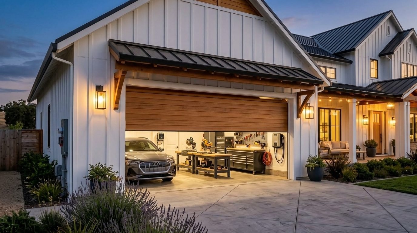 Santiago Affordable Garage Door Overhead Garage Door Gliding Open in Peabody, MA
